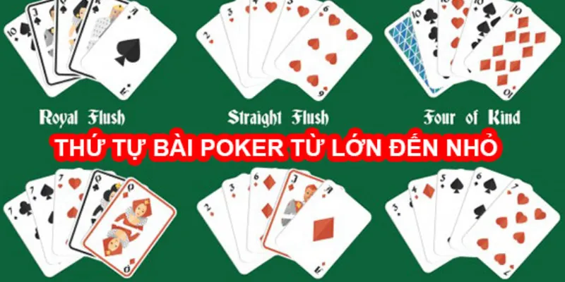 Tìm hiểu các thứ hạng tay bài poker cao đến thấp