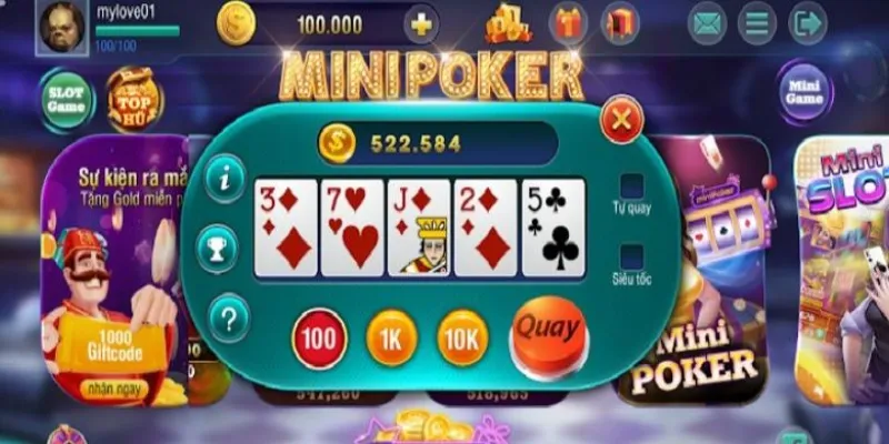 Các cửa cược trong Mini Poker