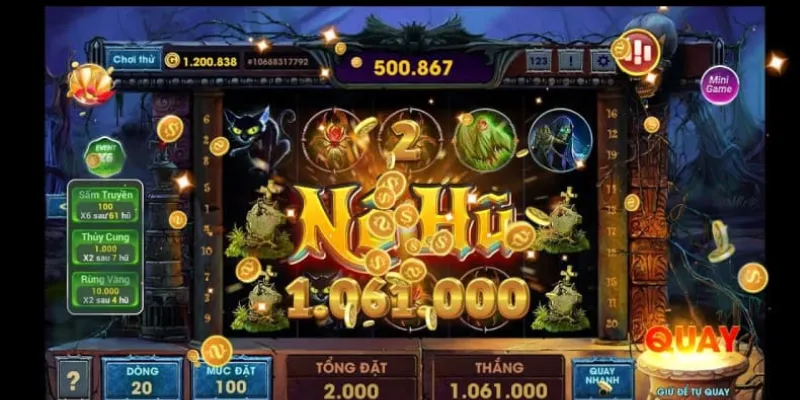Các tính năng và vòng quay thưởng trong game nổ hũ